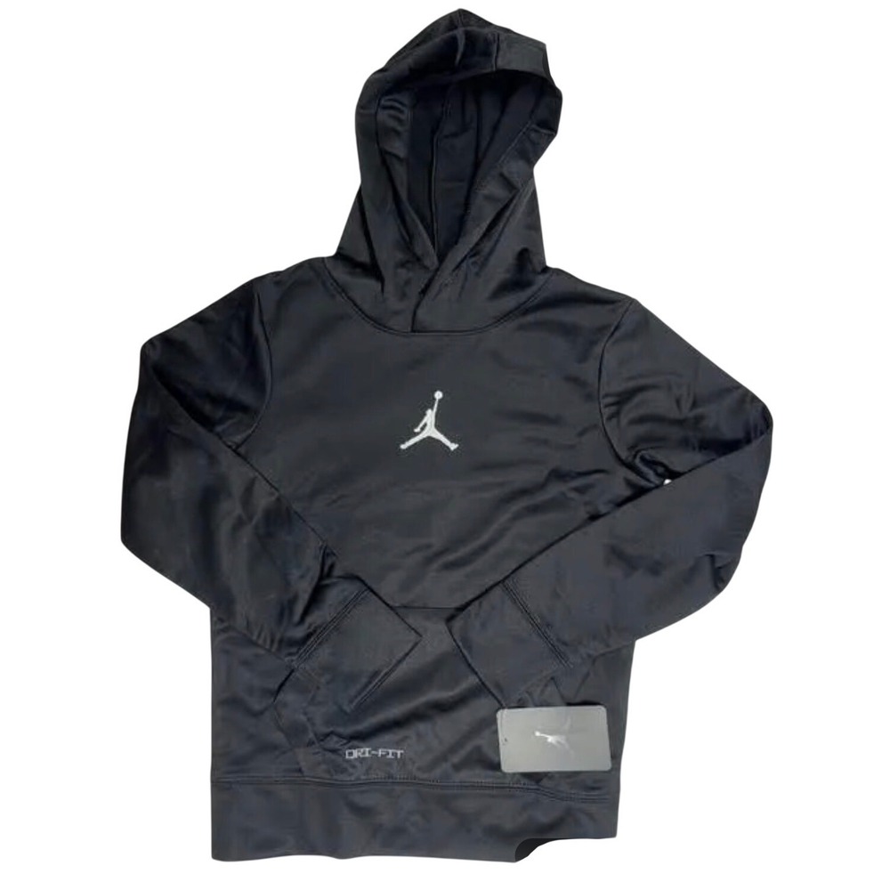 Kids Jordan Dri Fit Black Hoodie Sweatshirt Pullover Jumpman XL 18-20‎